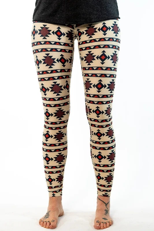 Oatmeal Aztec Yoga Pants *FINAL SALE*