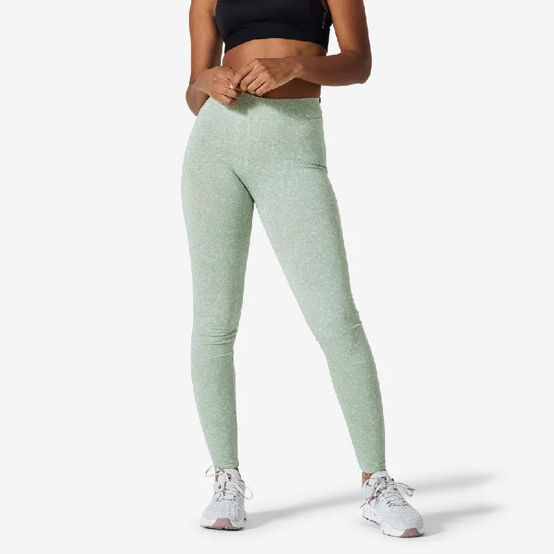 Women's Slim-Fit Fitness Leggings Fit+ 500 Print