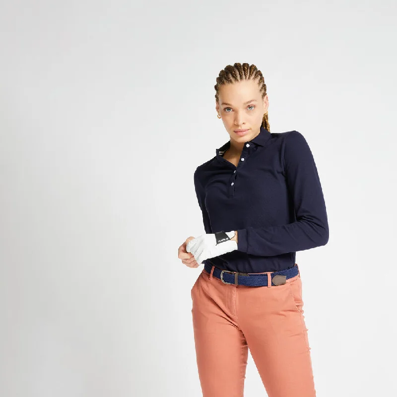 500 Women's Long Sleeve Polo - Raspberry