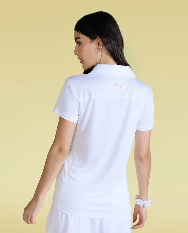 Airy Match Polo Top White