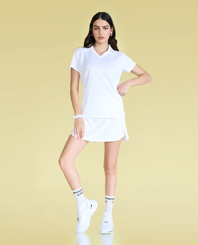 Airy Match Polo Top White