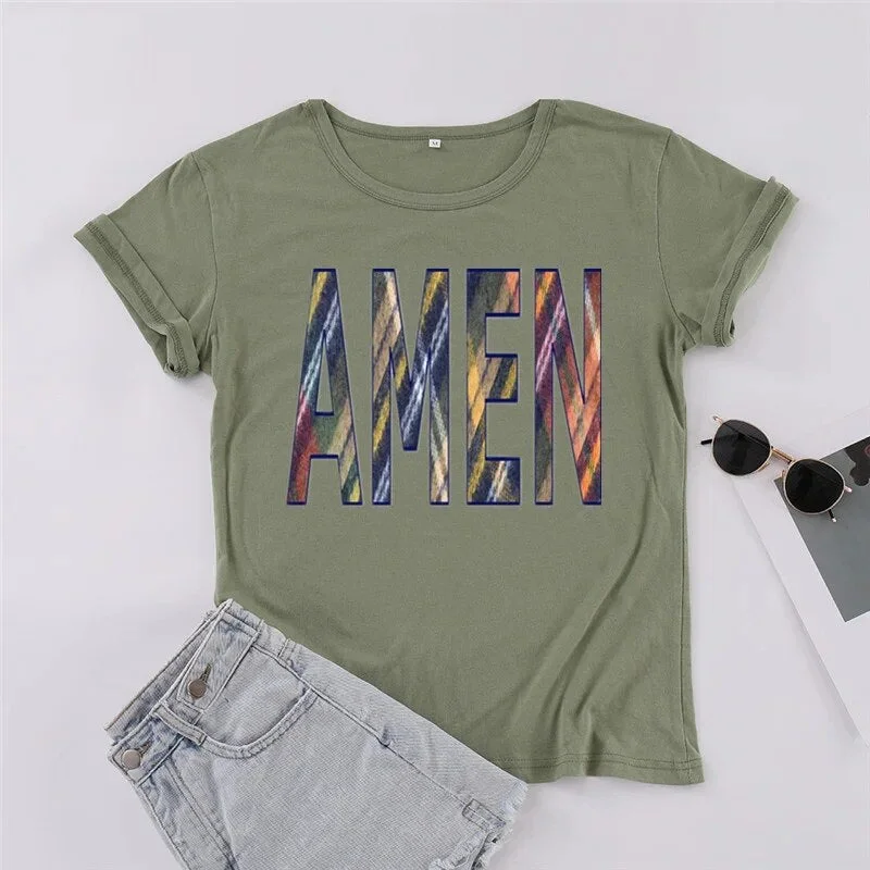 Women's Graphic Print Fashion Christian Tee Shirts Tops