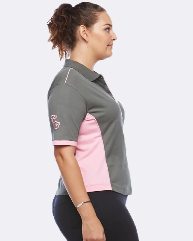 EQ Polo - Charcoal / Pink