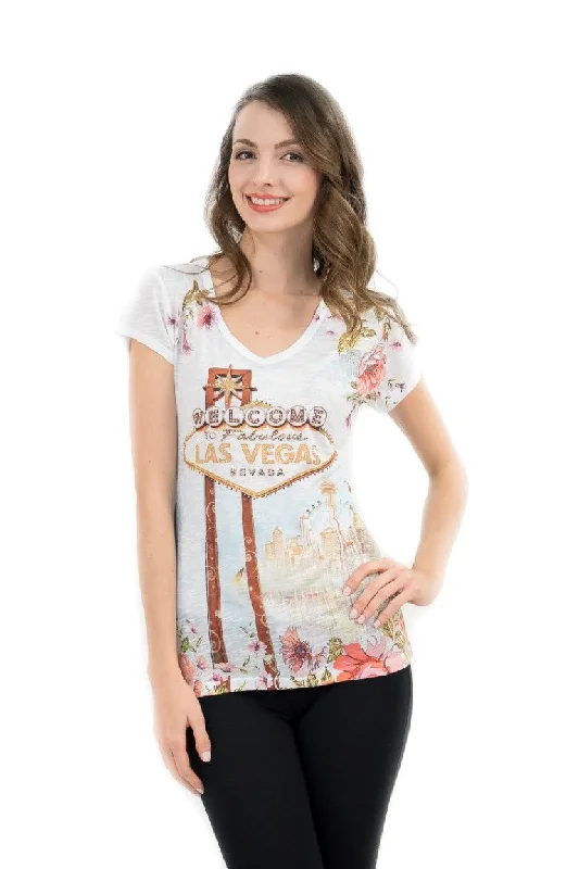 Las Vegas Floral V-Neck T-Shirt