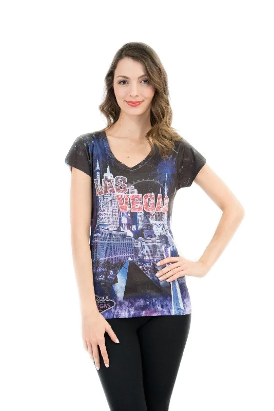 Las Vegas Skyline V-Neck T-Shirt