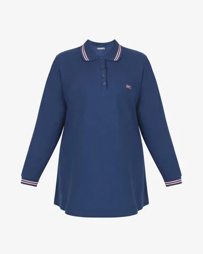 Paxton Long Sleeve Polo Tee - Dark Blue