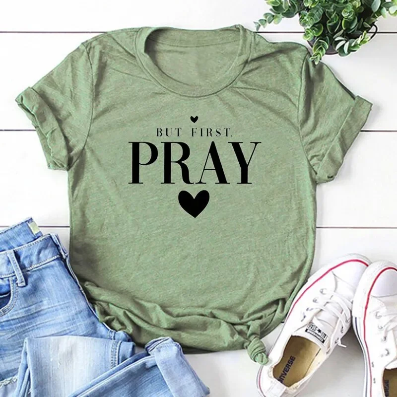 Women Short Sleeve Christian Motivational Summer Tee Shirt Tops