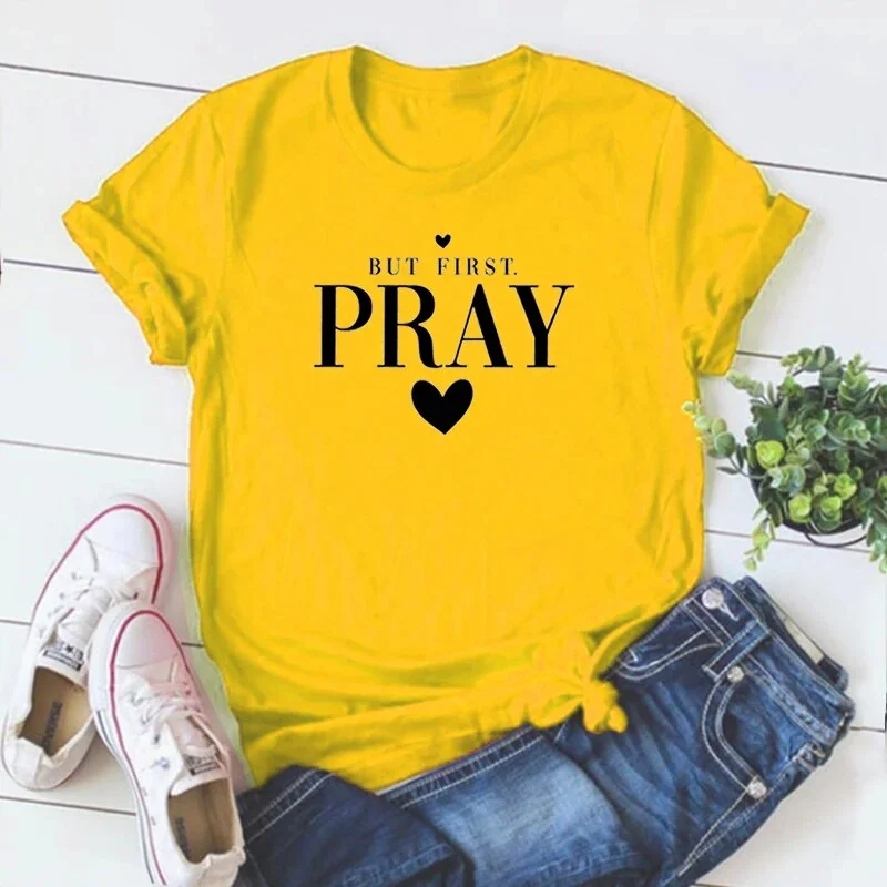 Women Short Sleeve Christian Motivational Summer Tee Shirt Tops