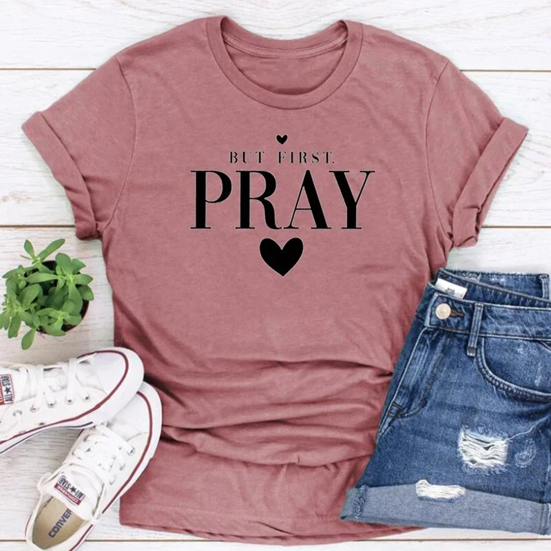 Women Short Sleeve Christian Motivational Summer Tee Shirt Tops