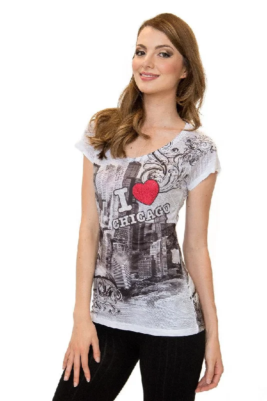 I Love Chicago V-Neck T-Shirt