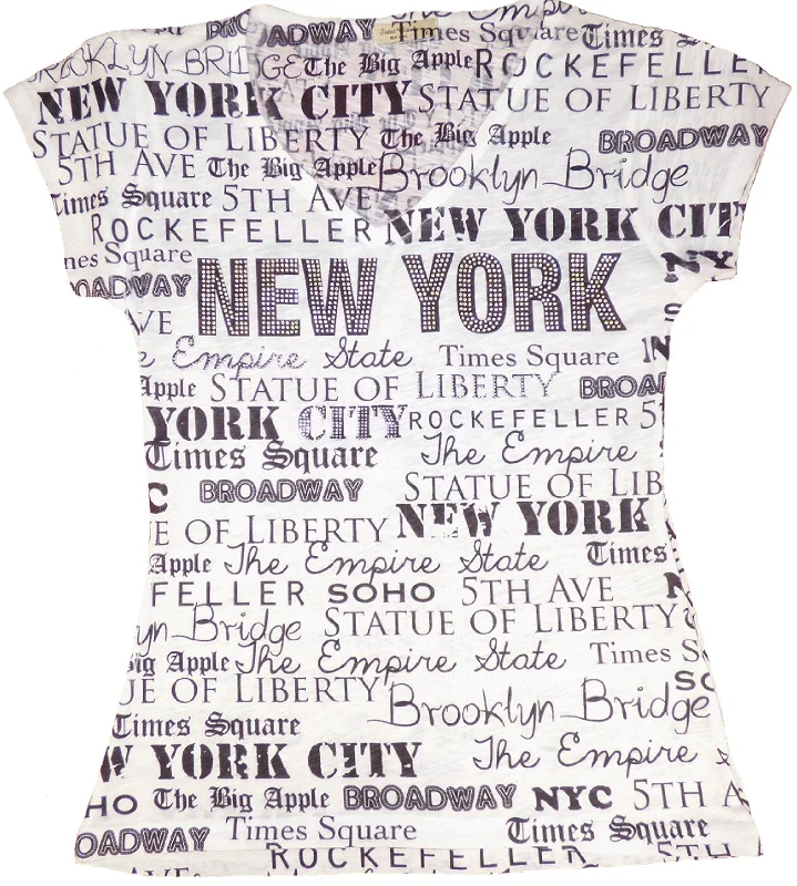 New York NYC V Neck T-Shirt