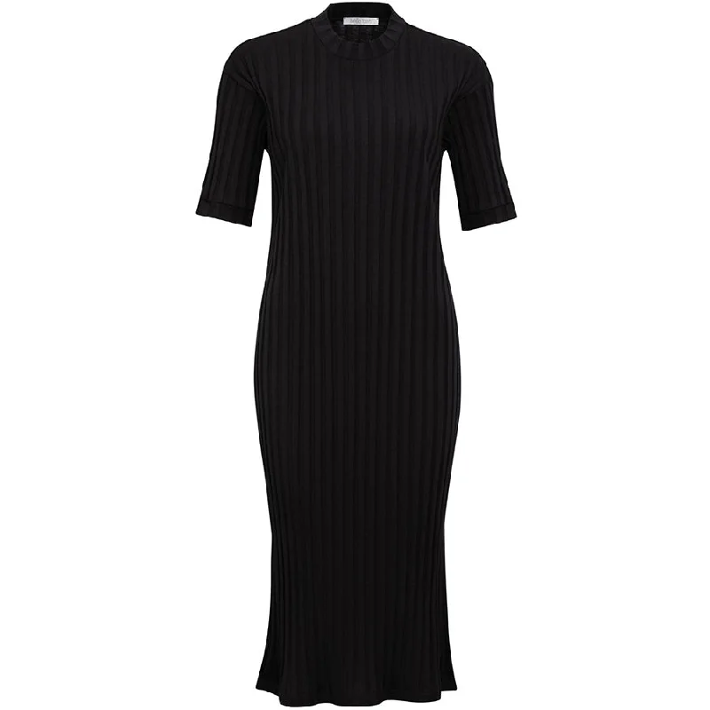 ORGANIC COTTON MIDI DRESS IN BLACK