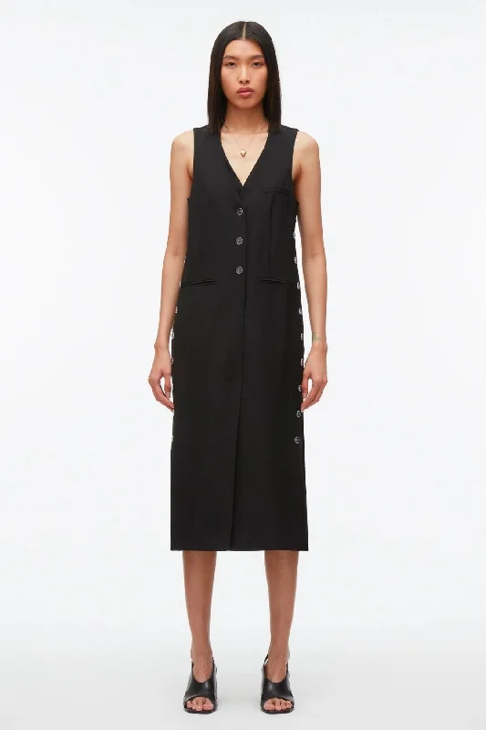 3.1 Phillip Lim Tailored Vest Dress with Set In Bra - Black