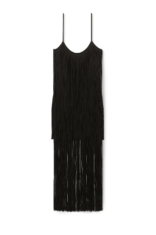 Alexander Wang Fringe Tank Mini Dress - Black