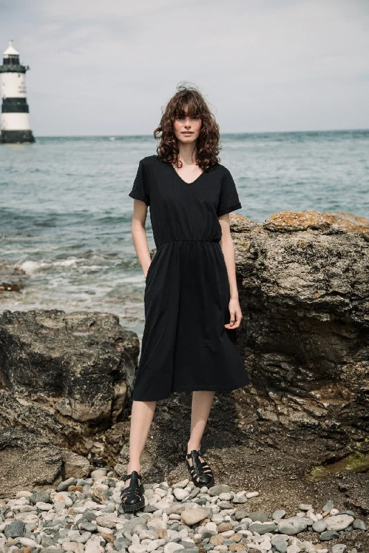 Beryl Organic Cotton Dress in Black