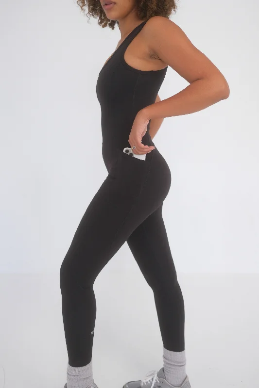 Breathe Full Pocket Bodysuit - Black