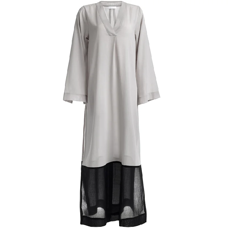 COTTON TUNIC DRESS ""ZEN"" IN GREY/BLACK