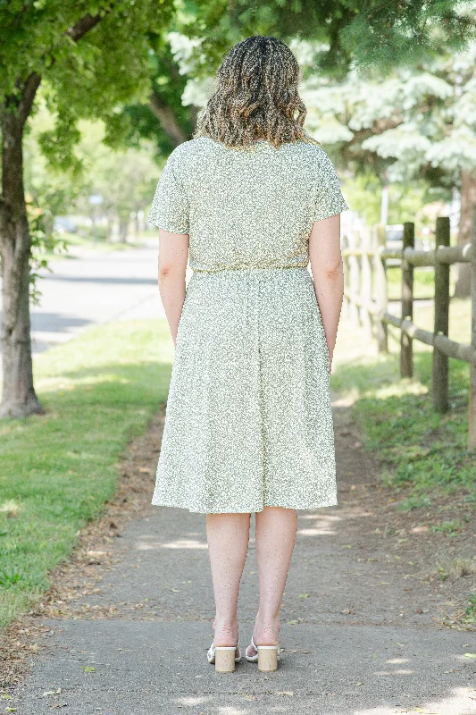 Ditsy Floral Midi Dress in Sage