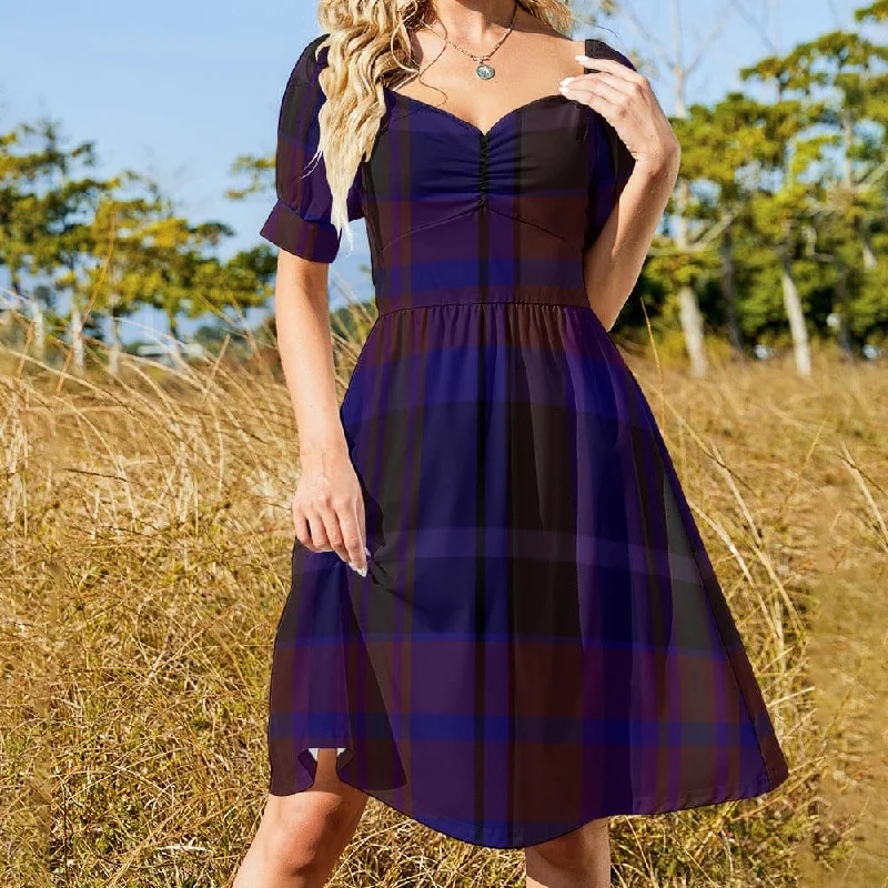 Gothic Purple Plaid Sweetheart Dress