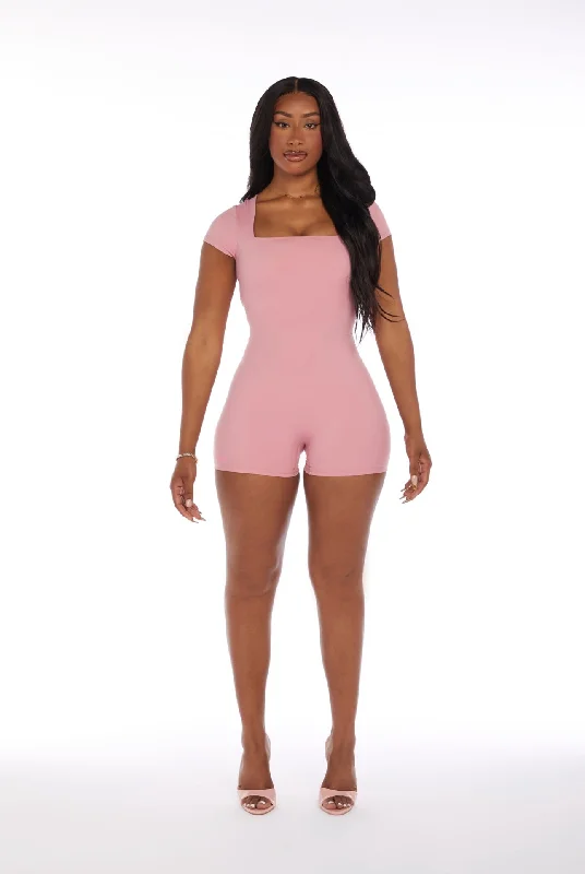 'Hottie' Playsuit in Blush