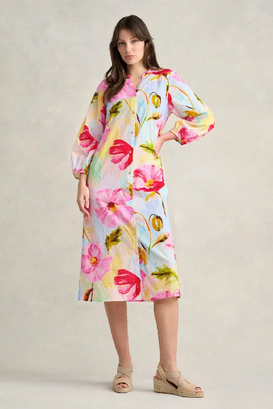 Printed Cotton Shirt Dress