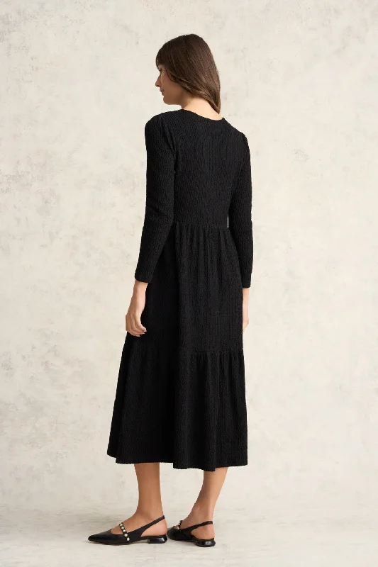 Textured Jacquard Midi Dress