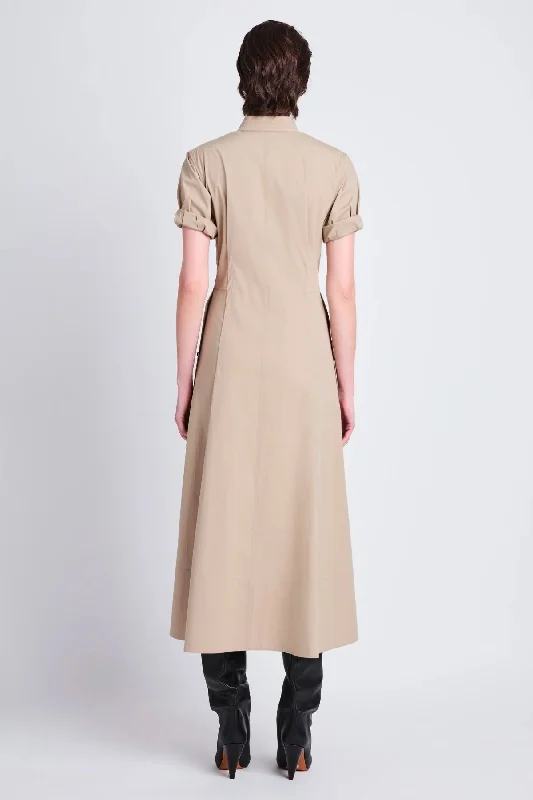 Proenza Schouler Tracey Cotton Shirtdress - Khaki