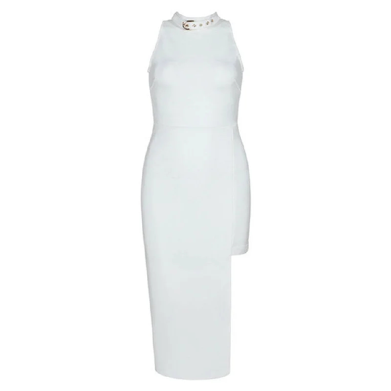 Summer White Bandage Dress Women Vestidos Sexy Black Bodycon Celebrity Runway Party Dress Midi Tank Club Dresses