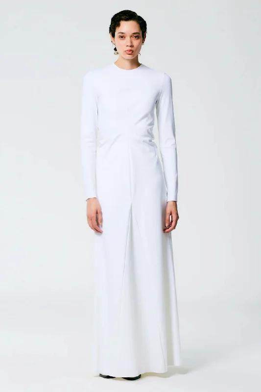 Tibi Compact Ultra Stretch Maxi Gown - White