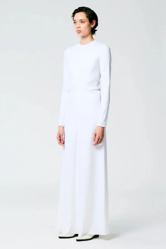 Tibi Compact Ultra Stretch Maxi Gown - White