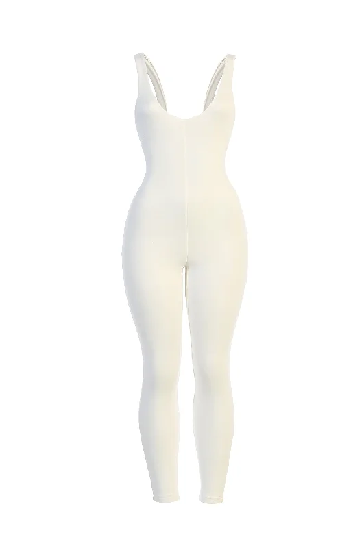 White Alo Double Layer Jumpsuit