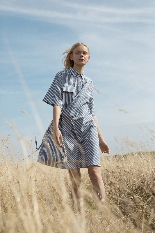 ASYMMETRIC SHIRT-DRESS IN WHITE