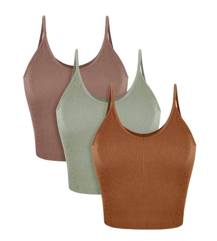 3-Pack V-Neck Seamless Crop Tank