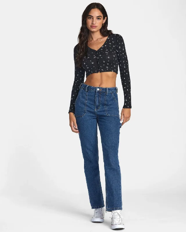 Homecoming Pointelle Long Sleeve Top - RVCA Black