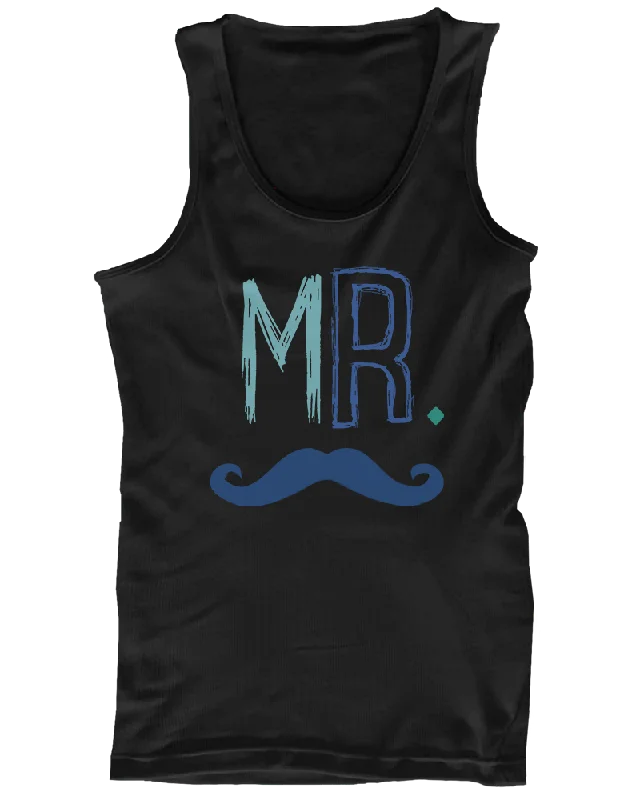 Mr Mustache and Mrs Lips Couple Tank Tops Cute Matching Tanks for Couples