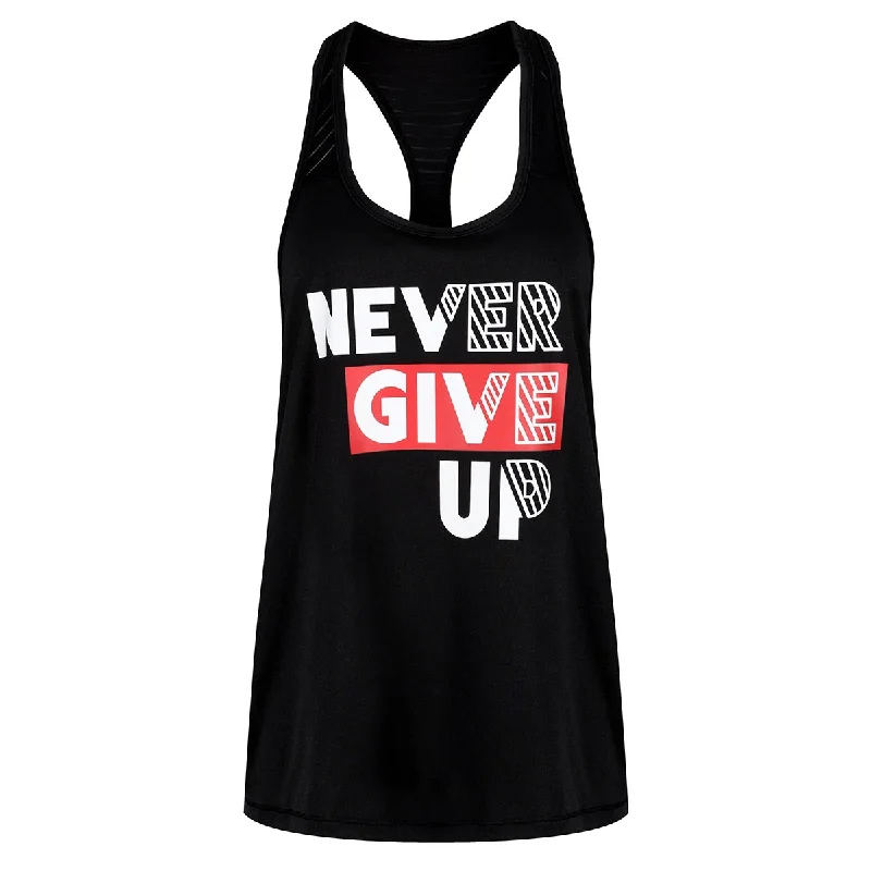 'Never Give Up' Mesh Racerback Vest