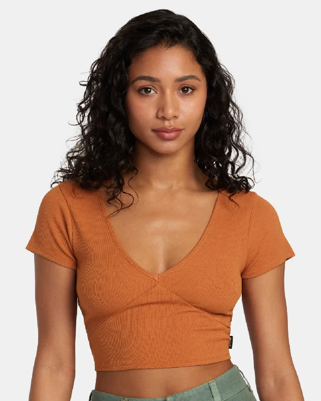 Smitten Top V-Neck - Terracotta