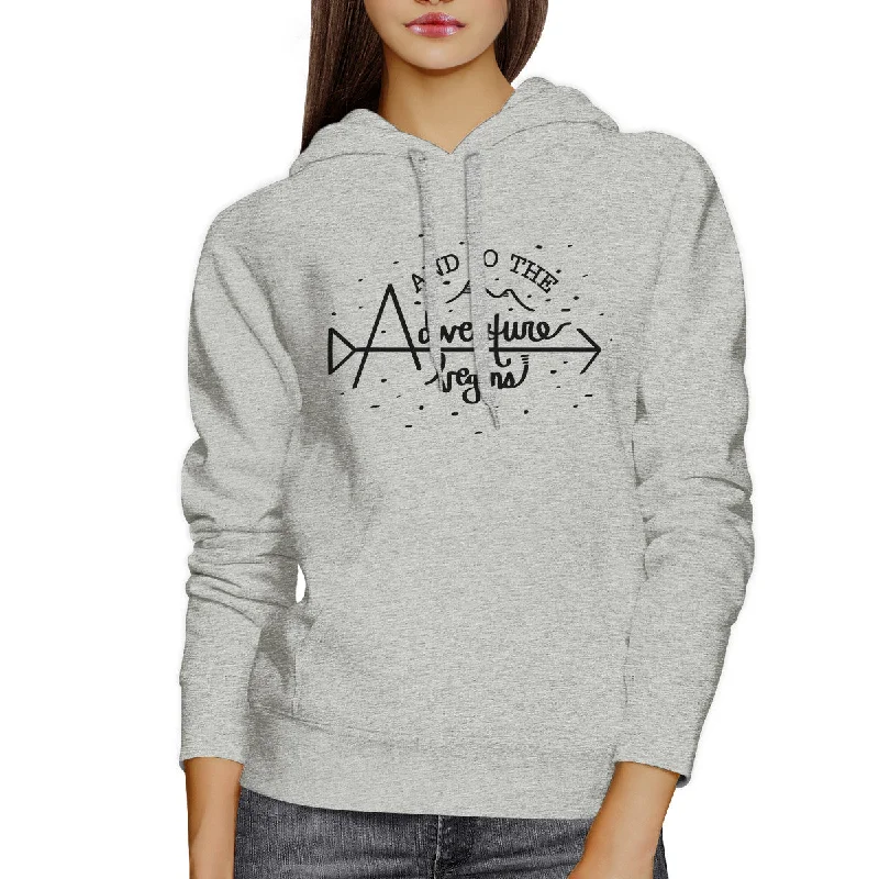 And So The Adventure Begins Grey Hoodie