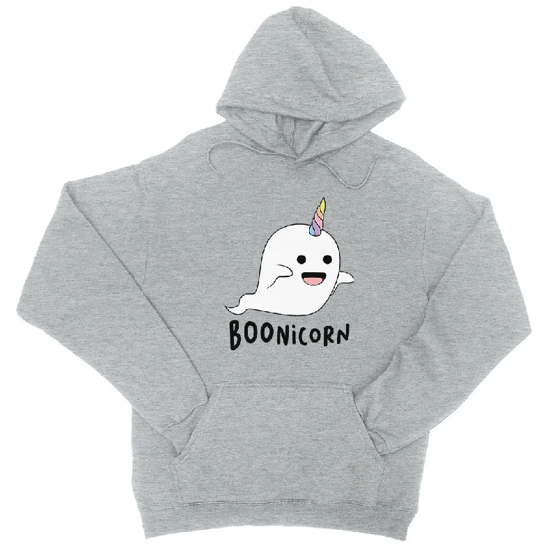 Boonicorn Cute Halloween Funny Ghost Unicorn Unisex Pullover Hoodie