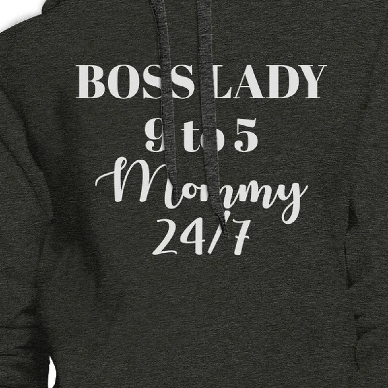 Boss Lady Mommy Dark Gray Unisex Graphic Hoodie Gift For Bossy Moms