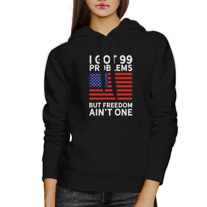 But Freedom Ain't One Unisex Black Patriotic Gift Crewneck Hoodie