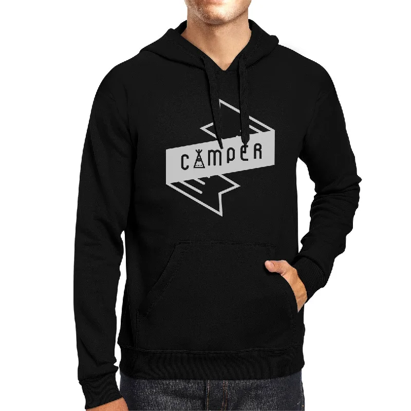 Camper Unisex Black Hoodie Cute Design Gift Idea For Camping Lovers