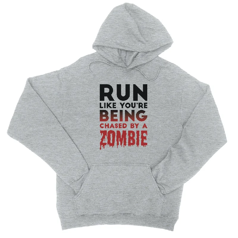 Chased By Zombie Unisex Pullover Hoodie Creepy Cool Wonderful Gift