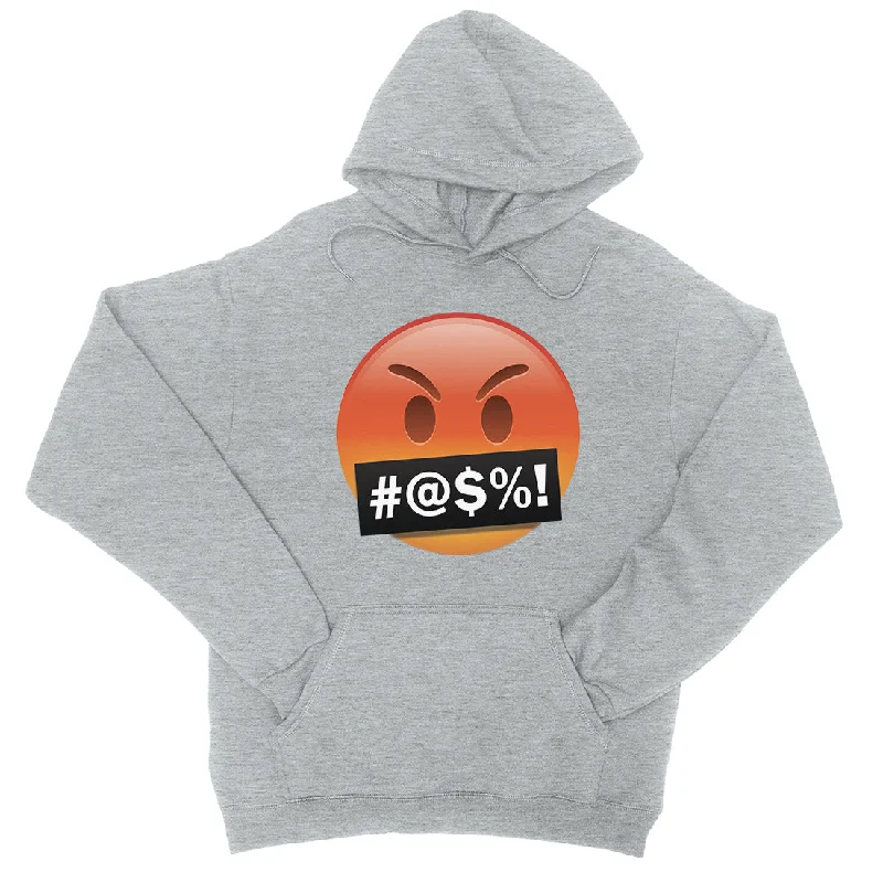 Emoji-Angry Unisex Pullover Hoodie Mad Unhappy Irritated Sensitive