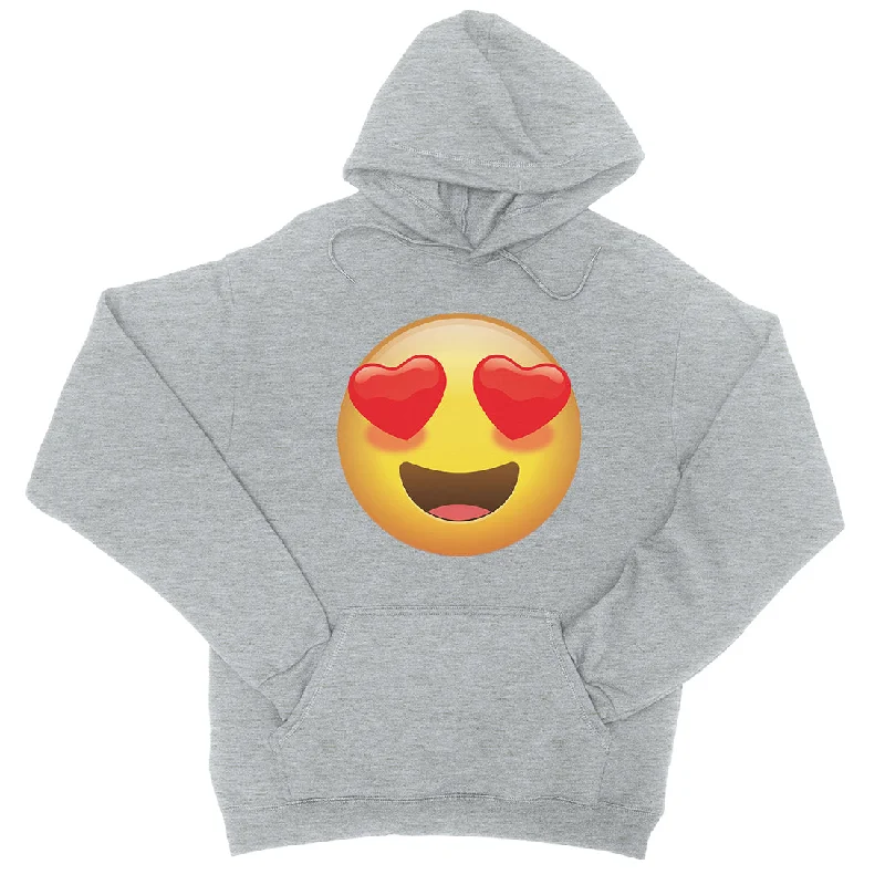 Emoji-Heart Eyes Unisex Pullover Hoodie Beautiful Perfect Gag Gift