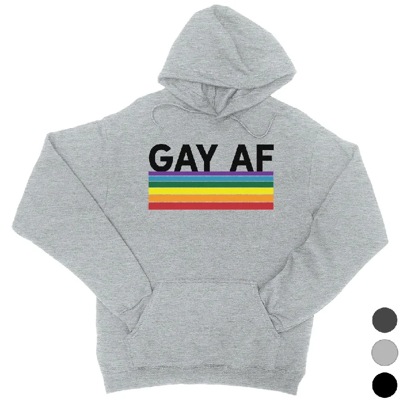 LGBT Gay AF Rainbow Stripes Unisex Hoodie