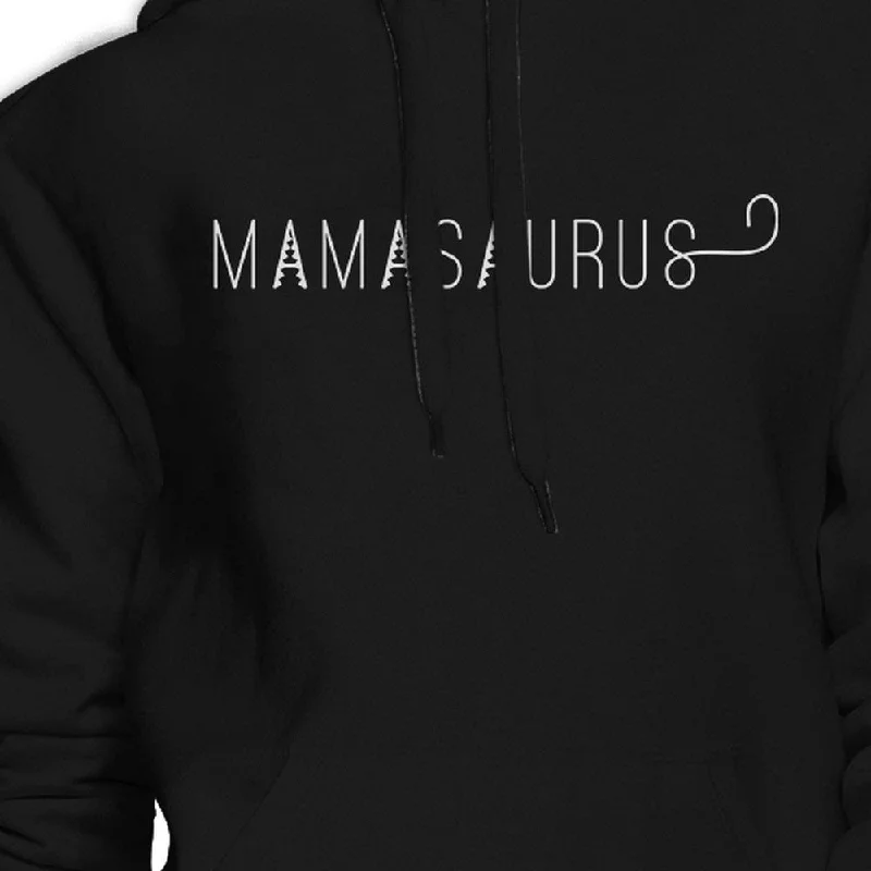 Mamasaurus Black Unisex Simple Design Cute Hoodie For Boys Mom