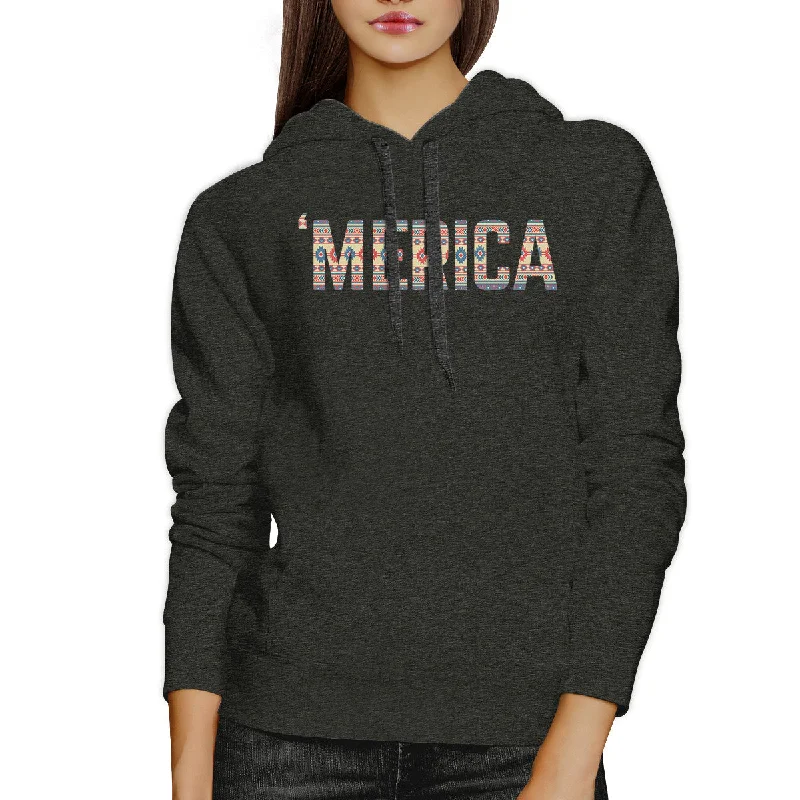 'Merica Cute Tribal Pattern Hoodie Round Neck Trendy Design Top