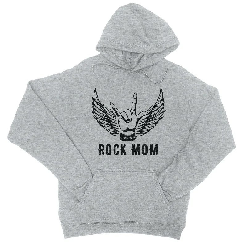 Rock Mom Unisex Pullover Hoodie Funny Saying Mother's Day Gift Idea