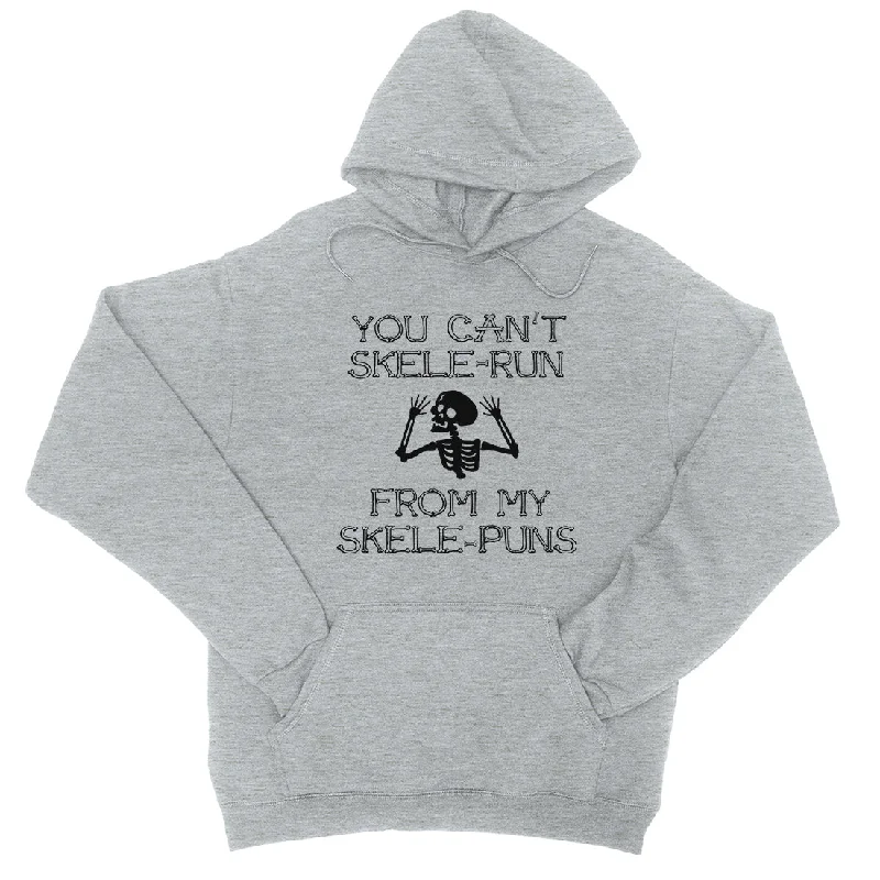 You Can't Skelerun From Skelepuns Halloween Unisex Pullover Hoodie